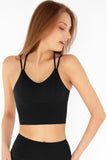 BUY 1 GET 3 FREE! Black Kelly Strappy Long Line Padded Sports Bra - Women - Pineapple Clothing