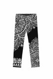 Black Nirvana Lucy White Geometric Boho Print Trendy Leggings - Kids - Pineapple Clothing
