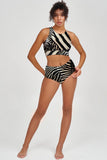 Born to Be Wild Cara Black Zebra Print Hipster Bikini Bottom - Women - Pineapple Clothing