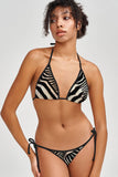 Born to Be Wild Lara Black Zebra Print Triangle Bikini Top - Women - Pineapple Clothing