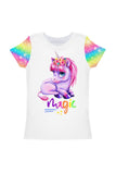 Bright Story Zoe White Designer Unicorn Print T-Shirt - Girls - Pineapple Clothing