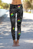 Bugs & Kisses Lucy Black Spider Print Leggings Yoga Pants - Women - Pineapple Clothing