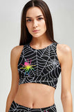 Bugs & Kisses Starla High Neck Padded Crop Top Sports Bra - Women - Pineapple Clothing