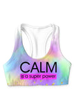 Calm is a Super Power Stella Seamless Racerback Sport Yoga Bra - Women - Pineapple Clothing