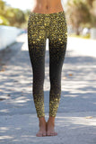 Chichi Lucy Black & Gold Glitter Print Cute Leggings - Mommy and Me - Pineapple Clothing