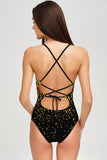 Chichi Nikki Gold Crisscross Strappy Back One-Piece Swimsuit - Women - Pineapple Clothing