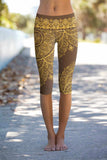 Chocolate Nirvana Ellie Brown Boho Performance Capri Leggings - Women - Pineapple Clothing