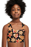 Cookie Time Stella Black Seamless Racerback Sports Bra Crop Top - Kids - Pineapple Clothing