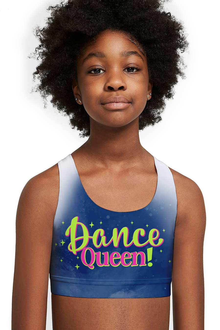 Dance Queen! Stella Blue Seamless Racerback Sports Bra Crop Top - Kids - Pineapple Clothing