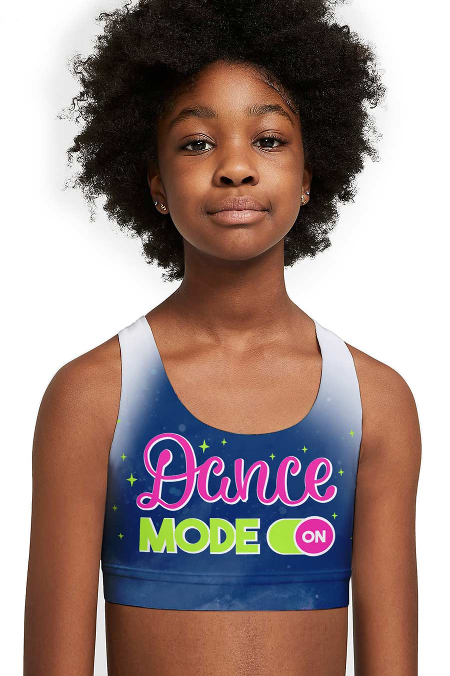 Dance mode ON Stella Blue Seamless Racerback Sport Bra Crop Top - Kids - Pineapple Clothing