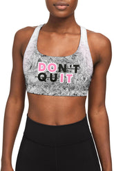 Don't Quit Stella White Black Seamless Racerback Sports Bra - Women - Pineapple Clothing