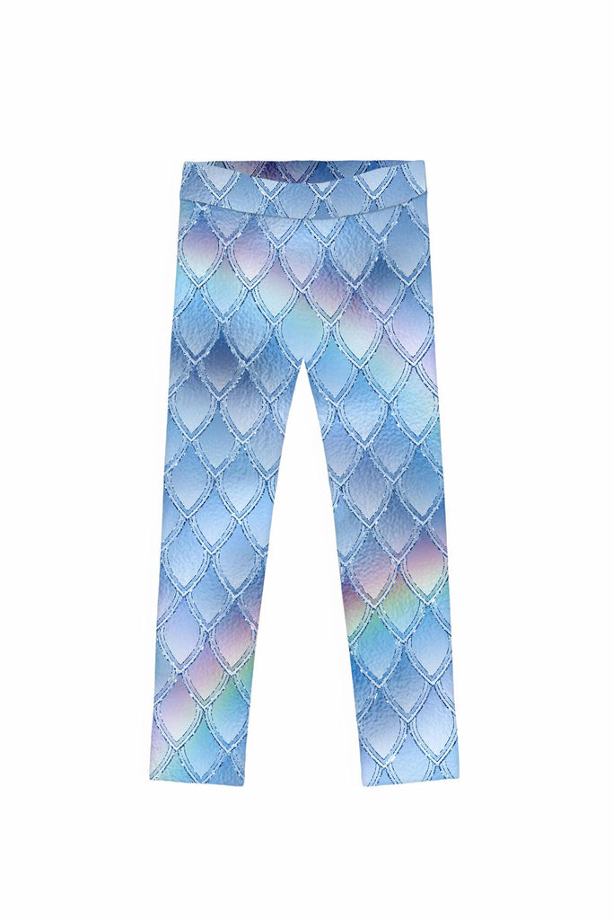 Dragon Scale Lucy Blue Cute Printed Leggings - Kids - Pineapple Clothing