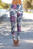 SEMI-ANNUAL SALE! Dream Catcher Lucy White Floral Print Leggings Yoga Pants - Women - Pineapple Clothing