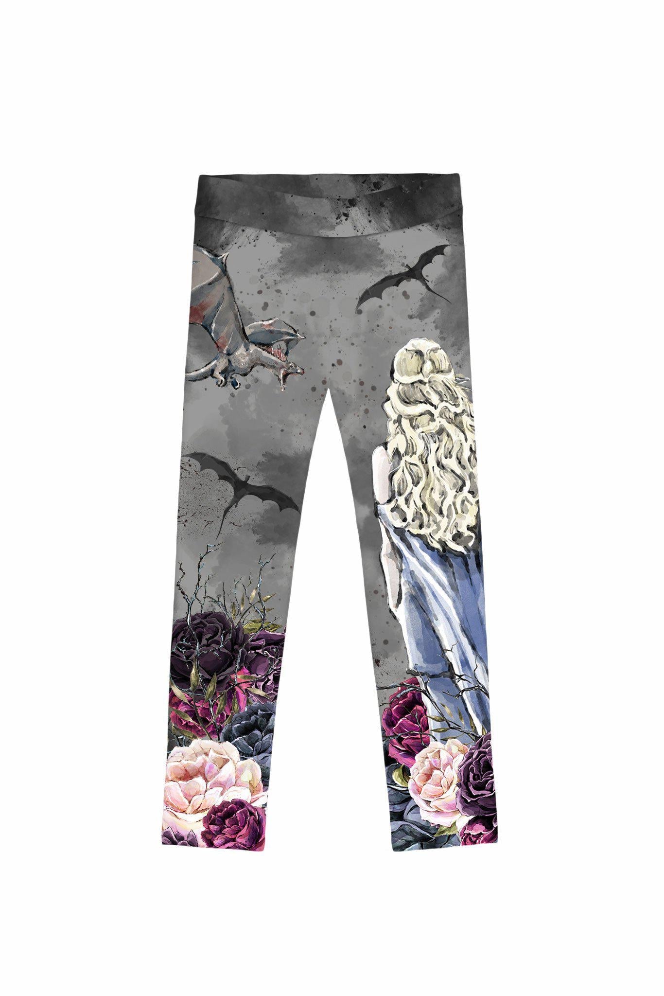 3 for $49! Duchess & Dragons Lucy Grey Cute Printed Leggings - Kids - Pineapple Clothing