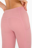 SEMI-ANNUAL SALE! Dusty Pink Cassi Side Pockets Workout Leggings Yoga Pants - Women - Pineapple Clothing
