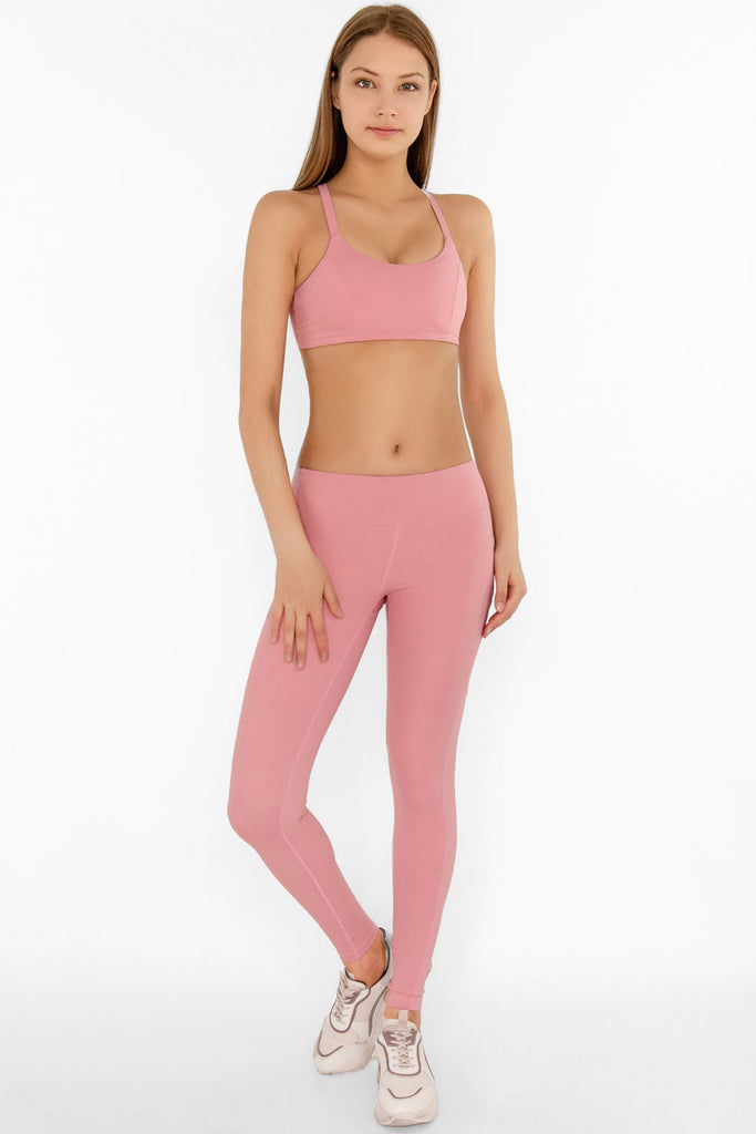 3 for $49! Dusty Pink Cassi Side Pockets Workout Leggings Yoga Pants -  Women - Pineapple Clothing