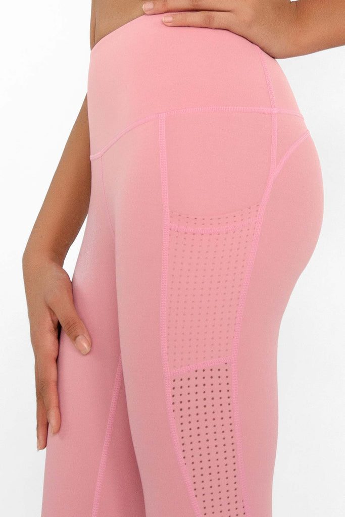 3 for $49! Dusty Pink Cassi Mesh Pockets Workout Leggings Yoga Pants - Women