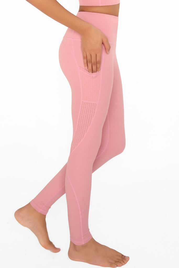 3 for $49! Dusty Pink Cassi Mesh Pockets Workout Leggings Yoga