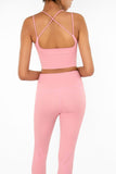 SEMI-ANNUAL SALE! Dusty Pink Kelly Strappy Long Line Padded Sports Bra - Women - Pineapple Clothing