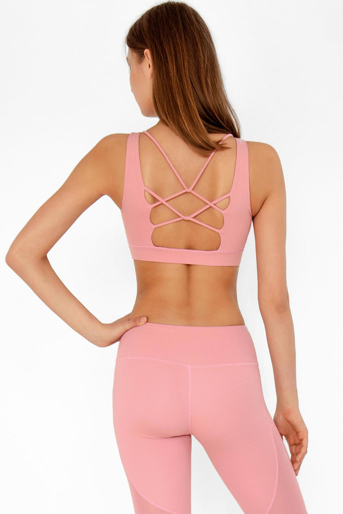 SEMI-ANNUAL SALE! Dusty Pink Kelly Strappy Open-Back Padded