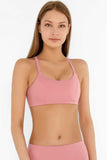 SEMI-ANNUAL SALE! Dusty Pink Kelly Strappy Padded Sports Bra - Women - Pineapple Clothing