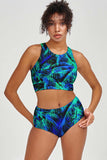 Electric Jungle Cara Navy High-Waist Hipster Bikini Bottom - Women - Pineapple Clothing
