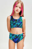 Electric Jungle Navy Blue Two-Piece Sporty Swimsuits - Mommy and Me - Pineapple Clothing