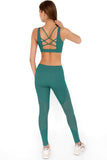 SALE! Emerald Green Kelly Strappy Open-Back Padded Sports Bra - Women - Pineapple Clothing