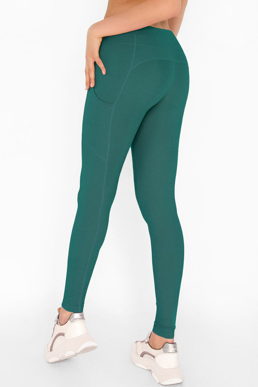 SEMI-ANNUAL SALE! Emerald Green Cassi Side Pockets Workout Leggings Yoga Pants - Women - Pineapple Clothing