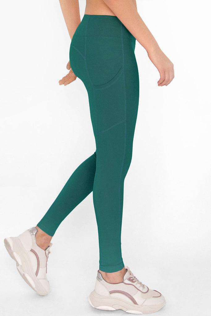  Leggings for Women with Pockets Women's No See-Through Soft  Athletic Tummy Control Yoga Pants Green : Clothing, Shoes & Jewelry