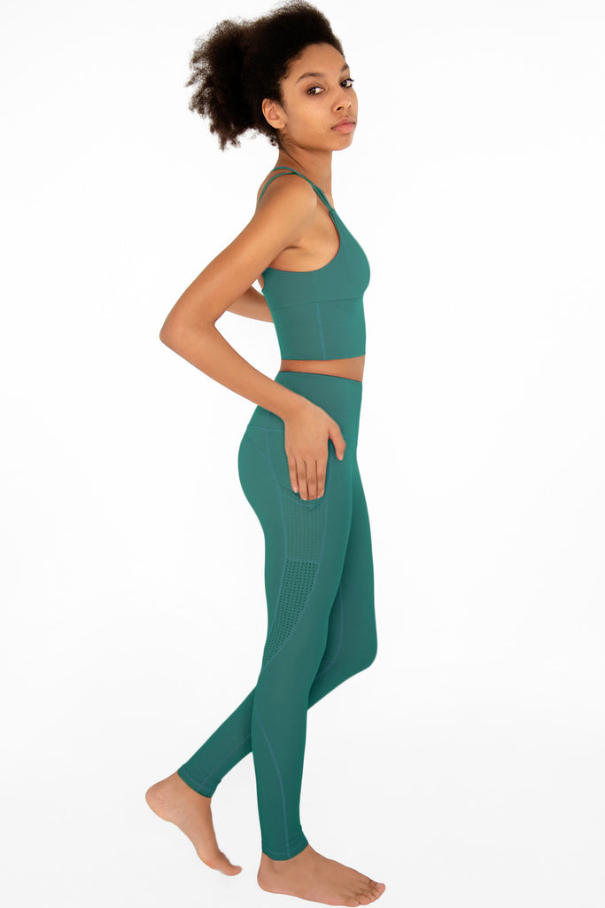 SALE! Emerald Green Cassi Mesh Pockets Workout Leggings Yoga