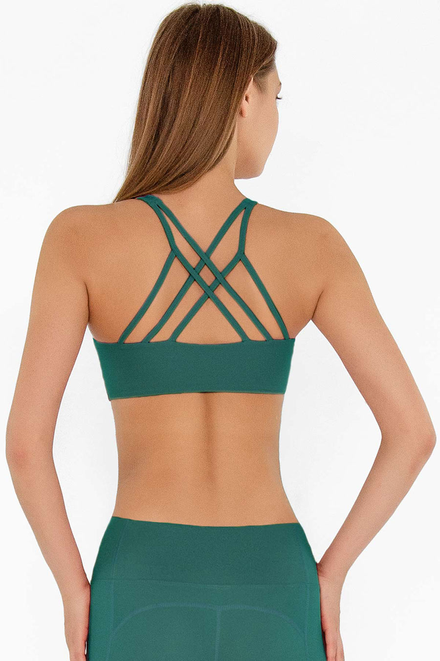 SALE! Emerald Green Kelly Strappy Padded Sports Bra - Women - Pineapple Clothing