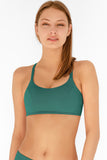 SALE! Emerald Green Kelly Strappy Padded Sports Bra - Women - Pineapple Clothing