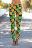 Endless Summer Lucy Green Pineapple Print Leggings Yoga Pants - Women - Pineapple Clothing