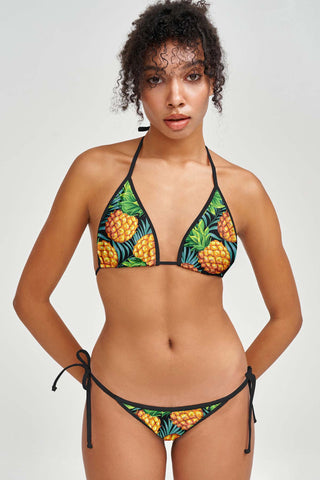 Marmalade Lara Pink Lemon Print Triangle String Bikini Top - Women -  Pineapple Clothing