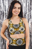 SEMI-ANNUAL SALE! Find the Balance Stella Black Printed Seamless Sport Yoga Bra - Women - Pineapple Clothing
