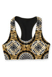 SEMI-ANNUAL SALE! Find the Balance Stella Black Printed Seamless Sport Yoga Bra - Women - Pineapple Clothing