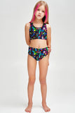 Fireworks Claire Glitter Sporty Two Piece Swim Bikini Set - Girls - Pineapple Clothing