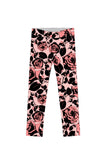 Flirty Girl Lucy Cute Pink Black Floral Print Eco Legging - Girls - Pineapple Clothing