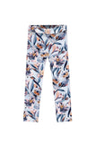 Florescence Lucy Blue Cute Floral Print Performance Leggings - Kids - Pineapple Clothing
