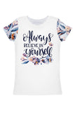 Florescence Zoe White Cute Floral Print Designer T-Shirt - Women - Pineapple Clothing