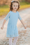 Baby Blue Stretchy Lace Cute Sleeved Summer Party Shift Dress - Girls - Pineapple Clothing