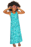 Glittering Azure Bella Blue Sleeveless Empire Waist Maxi Dress - Girls - Pineapple Clothing
