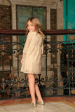 Beige Stretchy Lace Empire Waist Half Sleeve Day Mother Daughter Dress - Pineapple Clothing