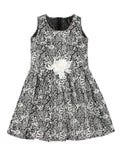 Black White Stretchy Sleeveless Skater Fit Flare Mother Daughter Dress - Pineapple Clothing