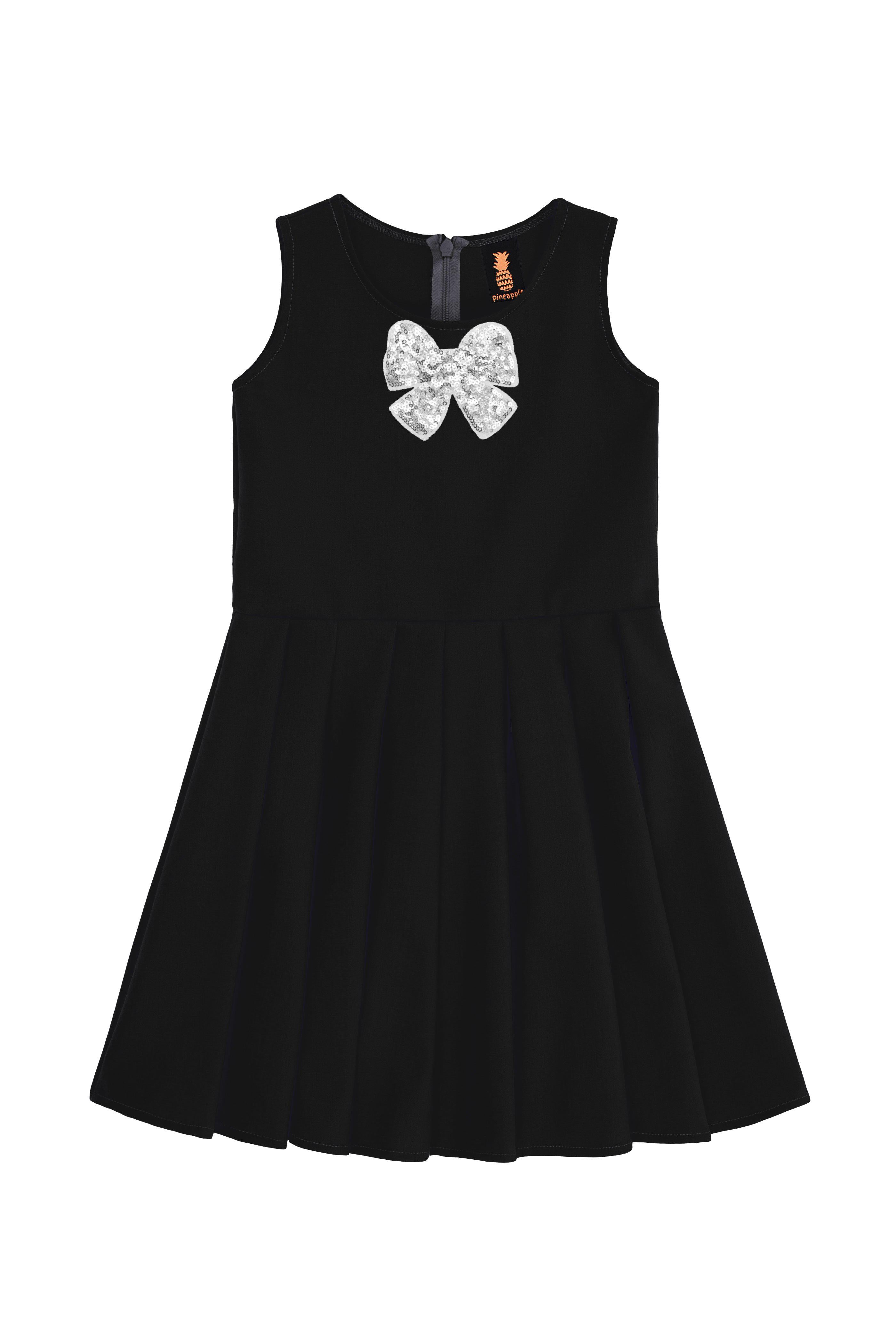 Black Fancy Fit & Flare Skater Christmas Party Dress - Girls - Pineapple Clothing