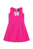 Hot Pink Fuchsia Fancy Fit & Flare Skater Christmas Party Dress - Girls - Pineapple Clothing