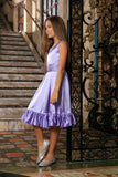 Lavender Fit & Flare Ruffle-Hem Holiday Summer Flower Girl Dress - Pineapple Clothing