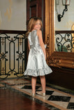 Silver Grey Fit & Flare Summer Party Little Princess Dress Flower Girl - Pineapple Clothing