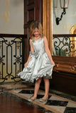 Silver Grey Fit & Flare Summer Party Little Princess Dress Flower Girl - Pineapple Clothing